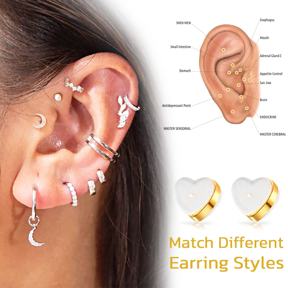 Eilisra 18K Titan Platinum Alloy Lymphvitic Earring Backs