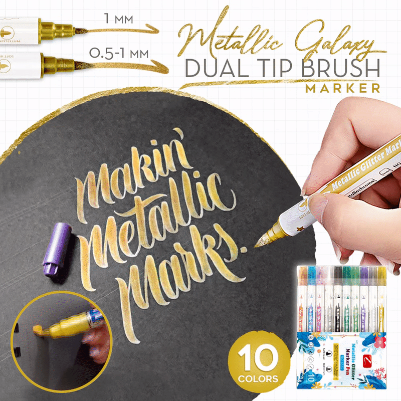 Eilisra Metallic Galaxy Dual Tip Brush Marker