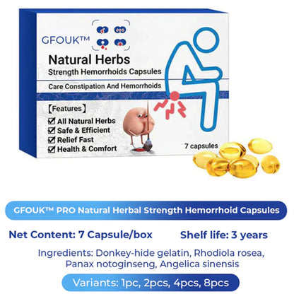 GFOUK™ PRO Natural Herbal Strength Hemorrhoid Capsules