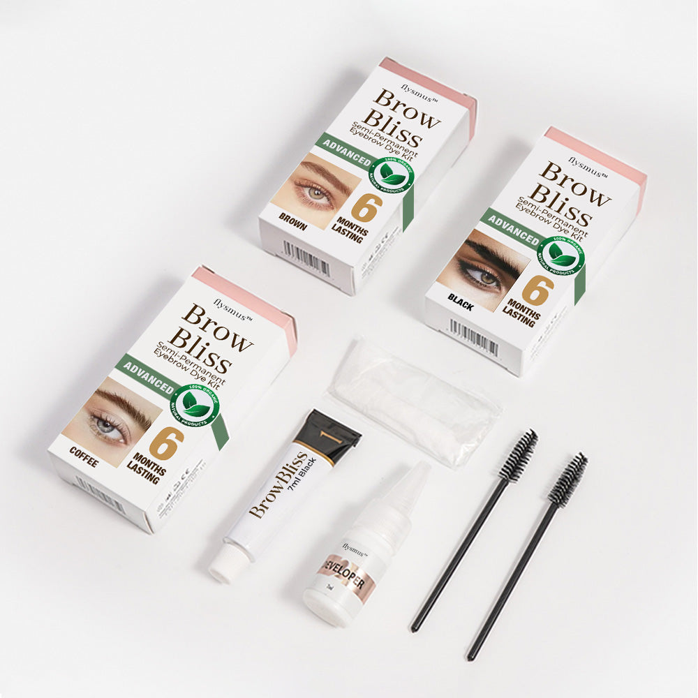 flysmus™ BrowBliss Semi-Permanent Eyebrow Tinting Kit