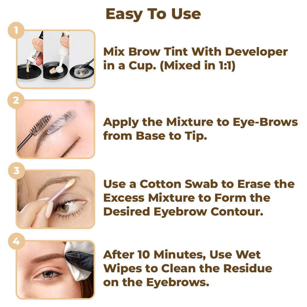 flysmus™ BrowBliss Semi-Permanent Eyebrow Tinting Kit