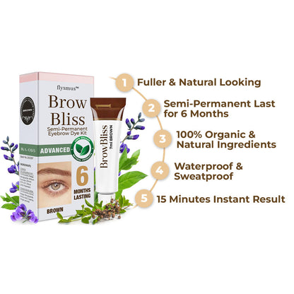 flysmus™ BrowBliss Semi-Permanent Eyebrow Tinting Kit